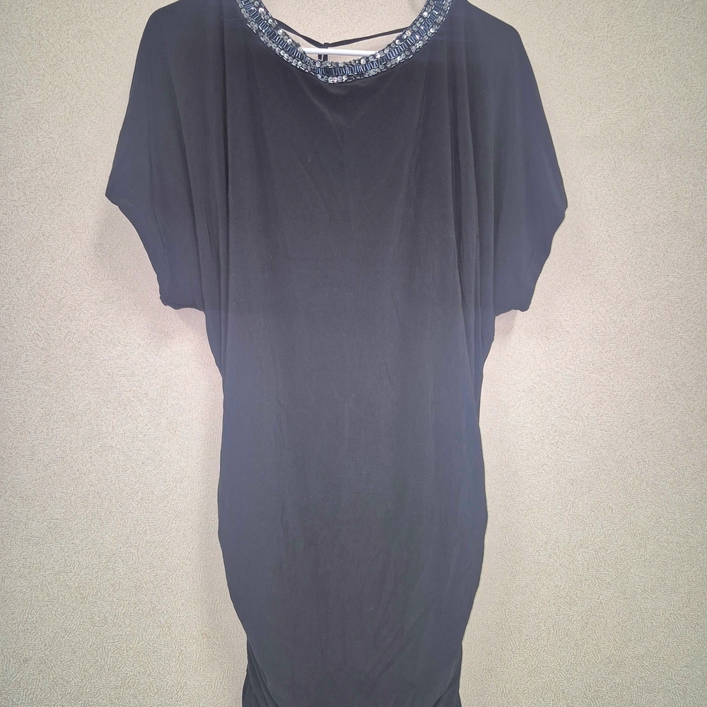 Cachet Black Dress with Silver Embellishments